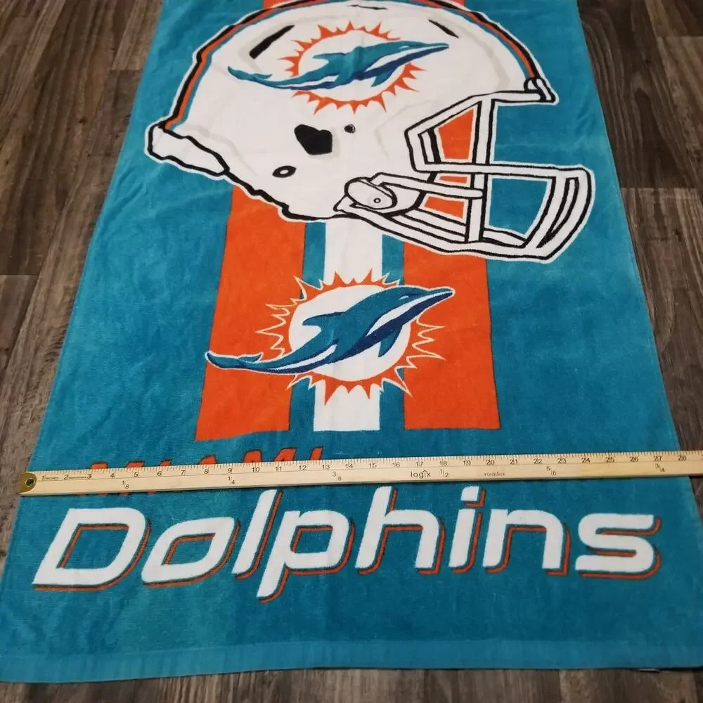 Vintage NFL Miami Dolphins Bath Towel Beach Pool Towel 53x28